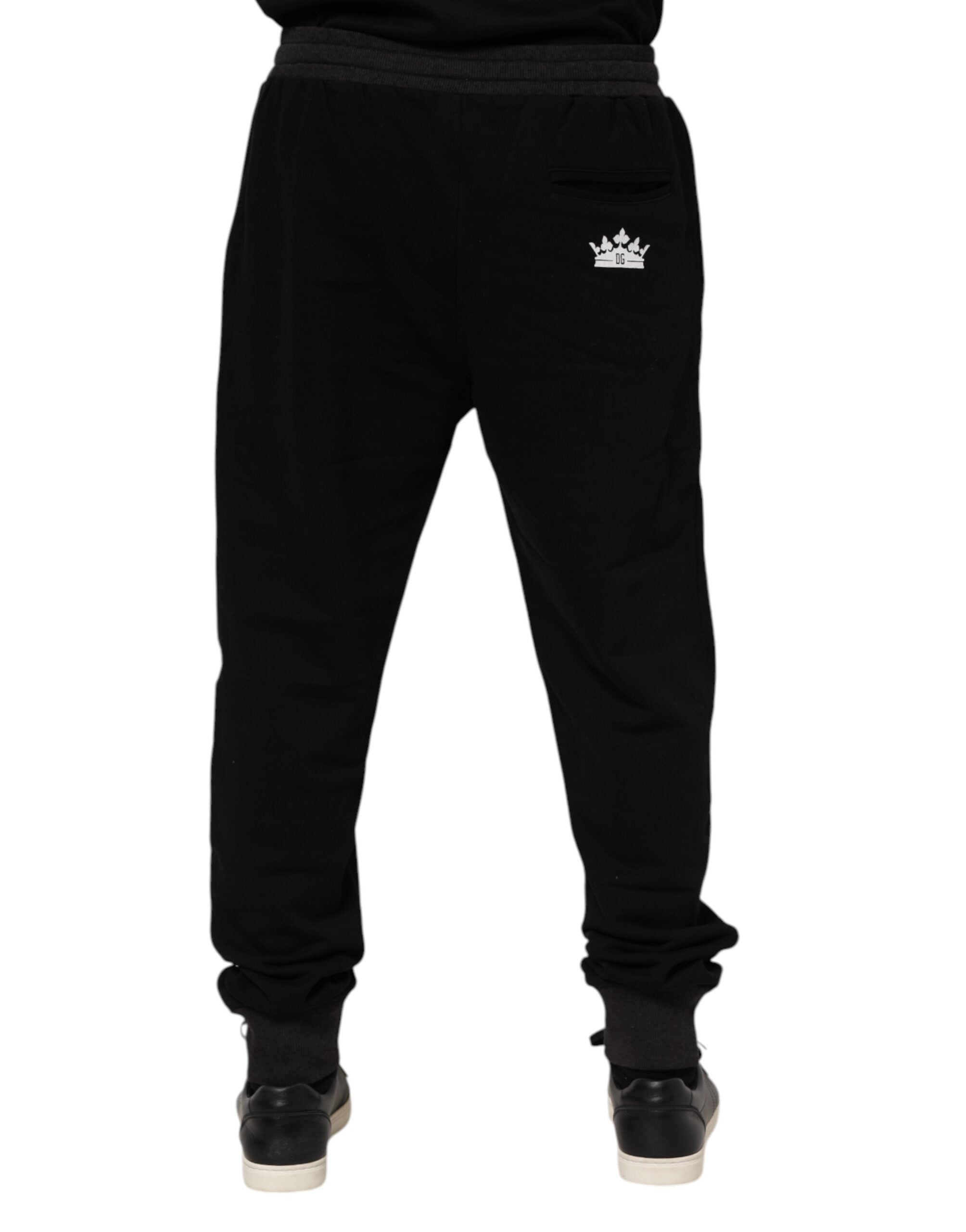Black Cotton Crown Jogger Sweatpants Pants