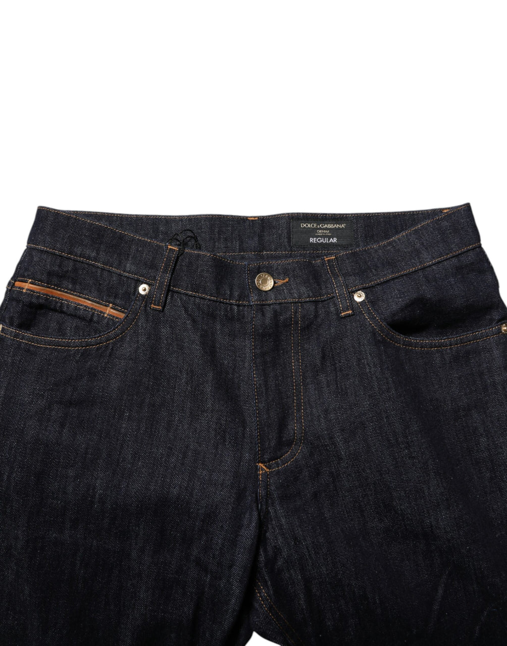 Dark Blue Cotton Logo Plaque Men Denim Jeans