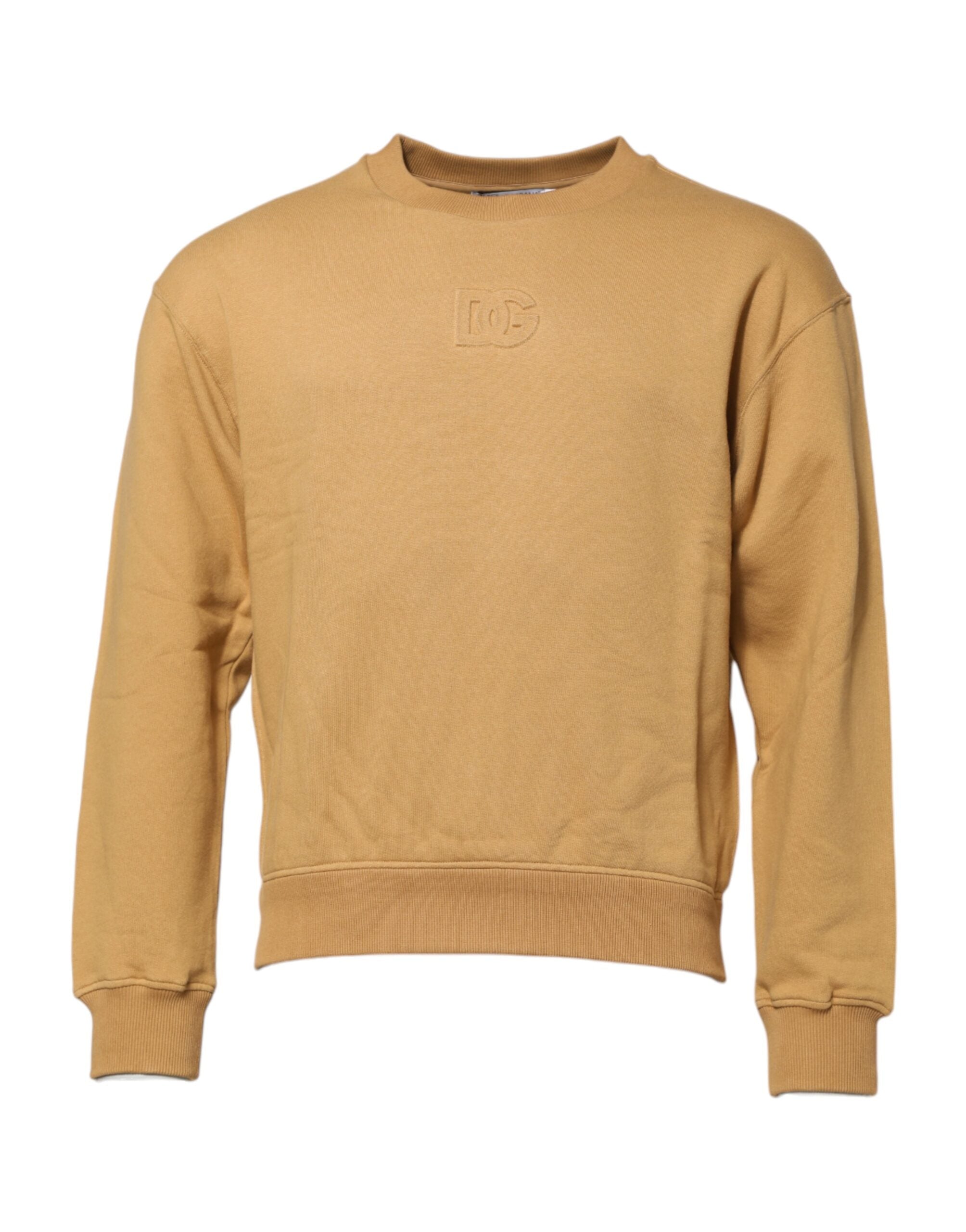 Mustard Cotton DG Embossed Pullover Sweater