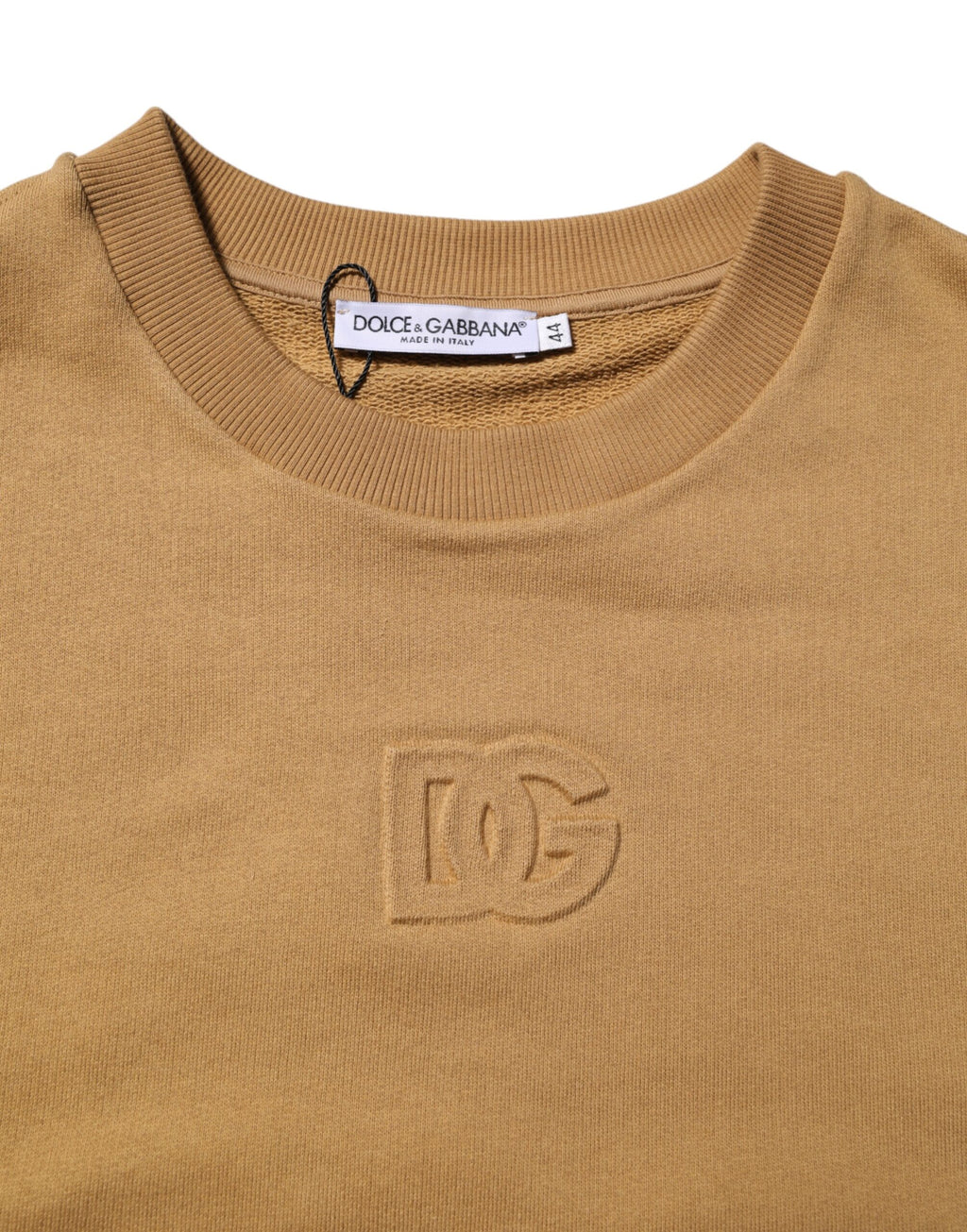 Mustard Cotton DG Embossed Pullover Sweater