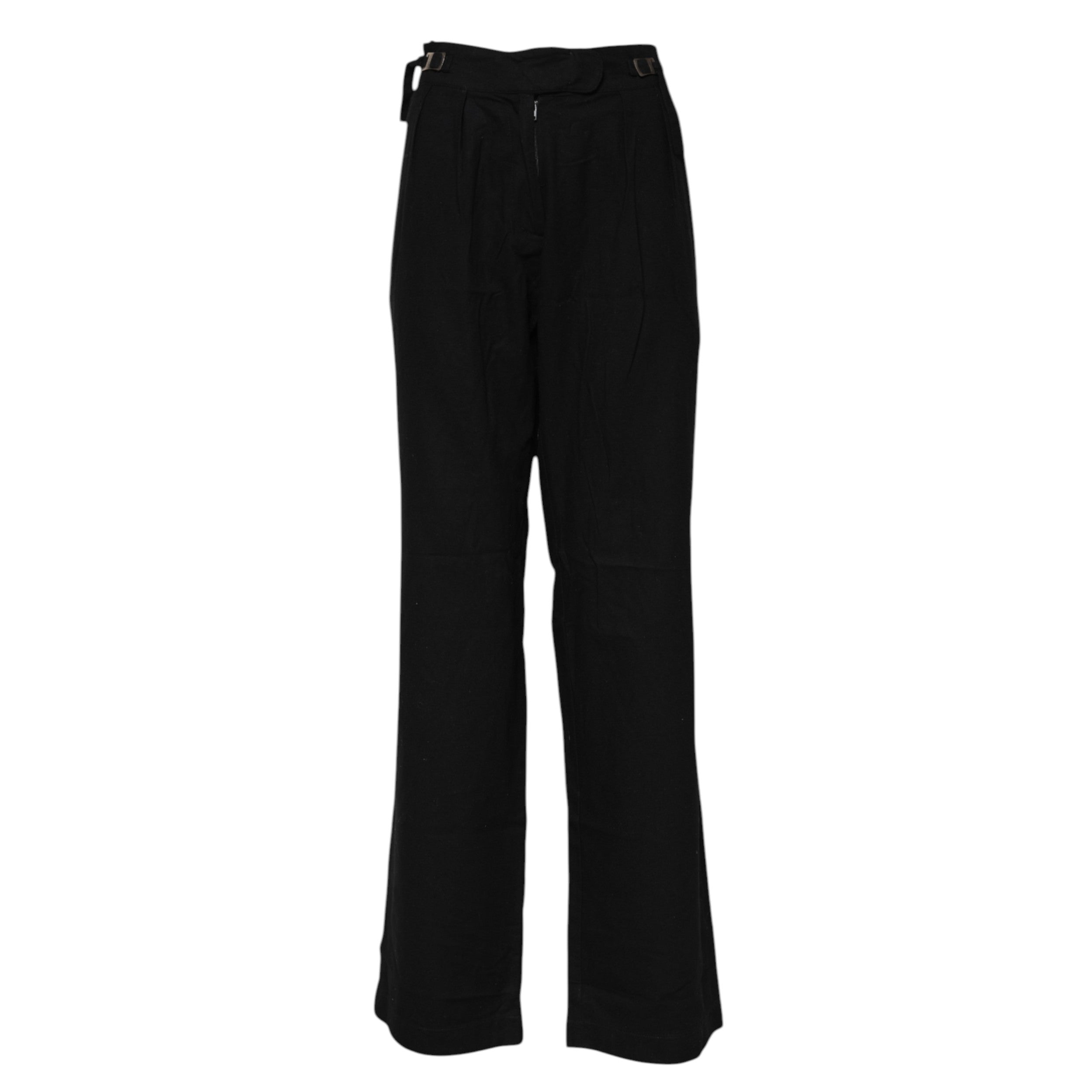 Black Straight Fit High Waist Pants