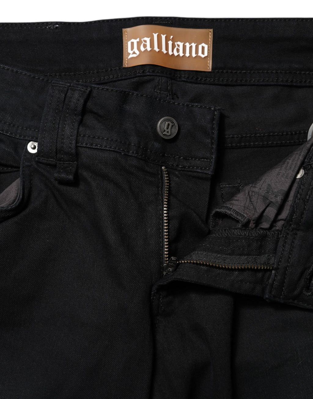 Black Cotton Mid Waist Tapered Denim Jeans