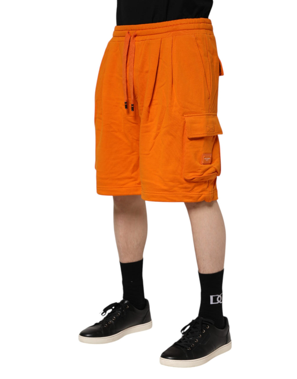 Orange Cotton Men Casual Cargo Bermuda Shorts