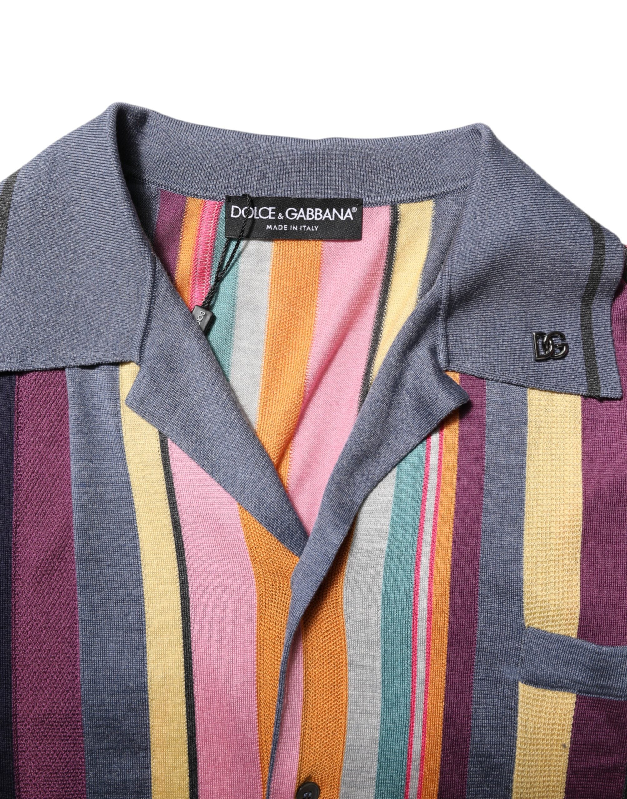 Multicolor Stripes Collared Men Polo T-shirt