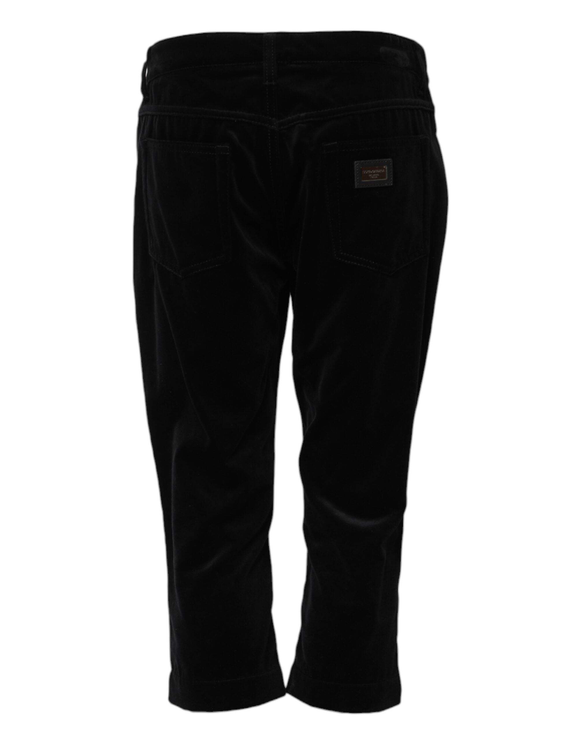 Black Cotton Skinny Capri Cropped Denim Jeans