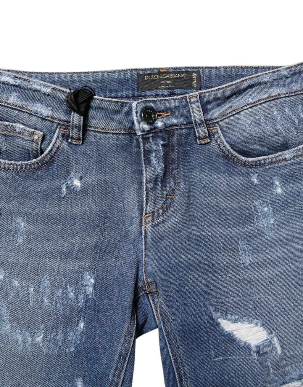 Blue PRETTY Tattered Skinny Denim Jeans