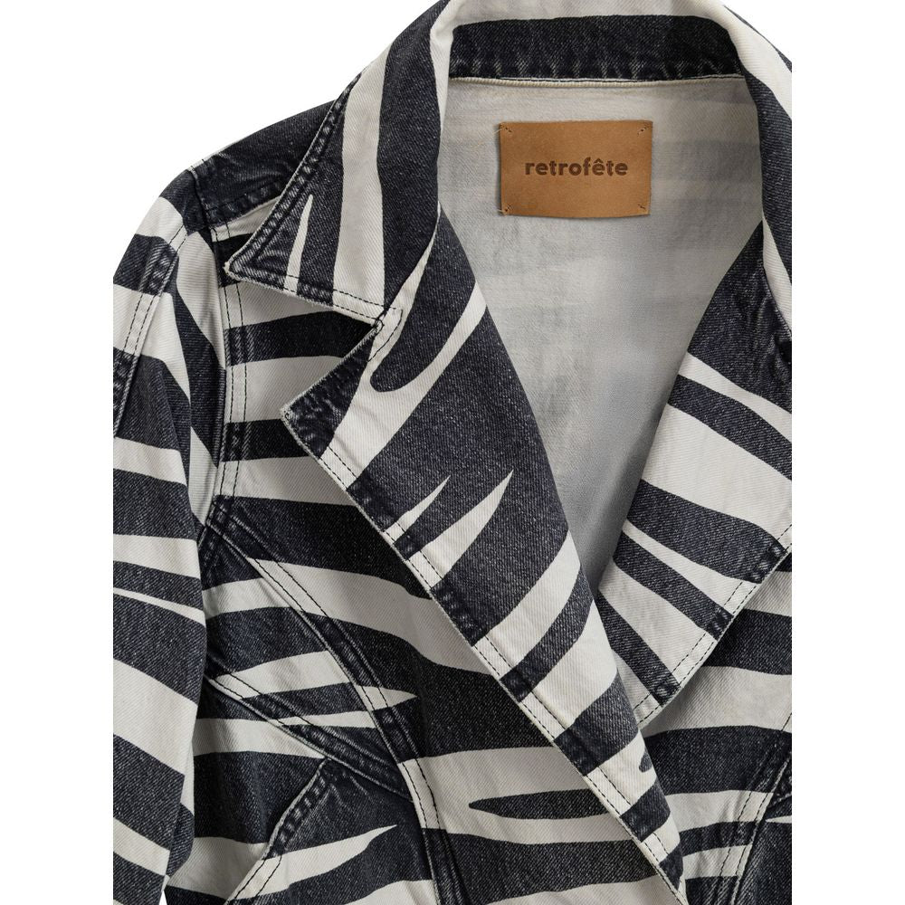 Black And White Cotton Blazer