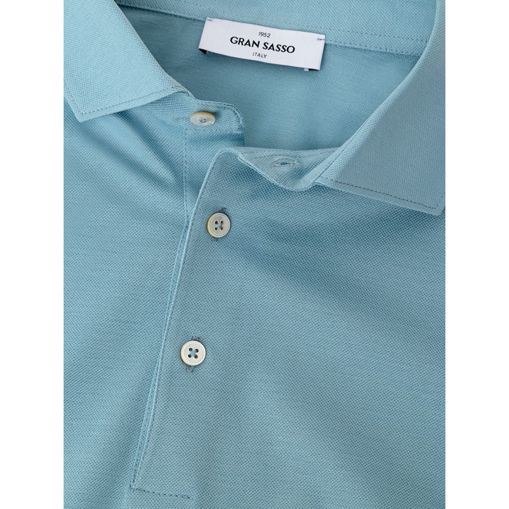 Blue Cotton Polo Shirt