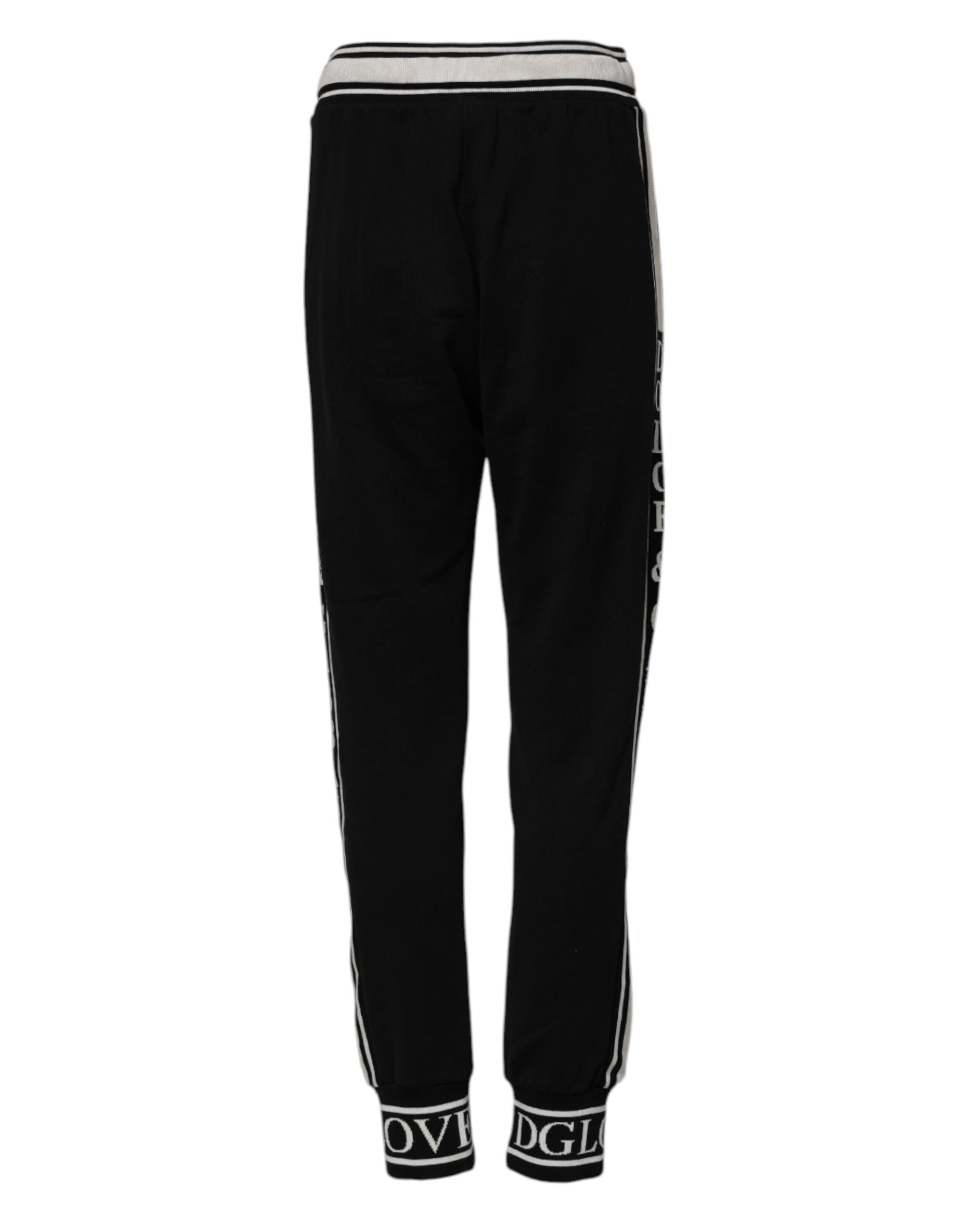 Black Cotton Jogger Logo Waist Pants