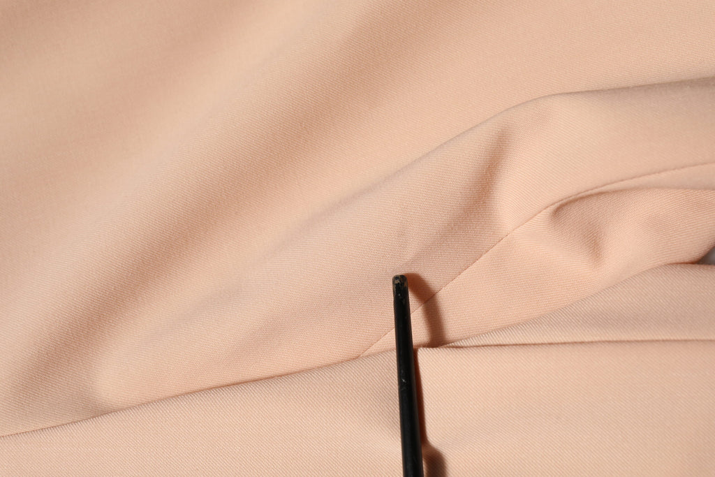 Beige Polyester Mid Waist Tapered Pants