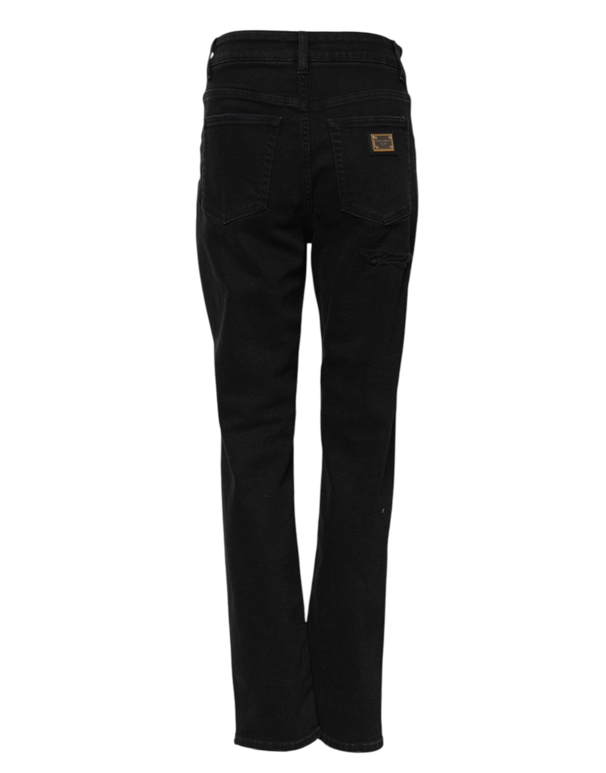Black Boyfriend Cotton Flared Denim Jeans