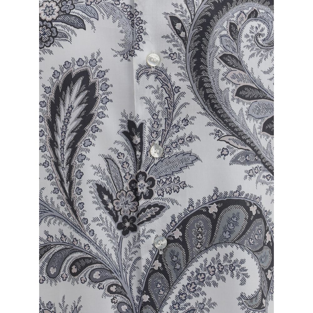 Etro Gray Cotton Pattern Shirt