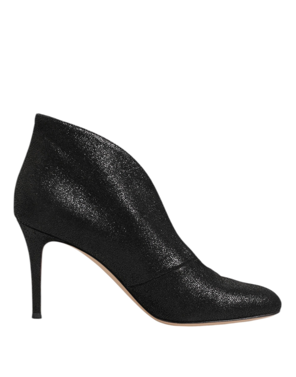 Metallic Black Pump Stiletto Heels Shoes