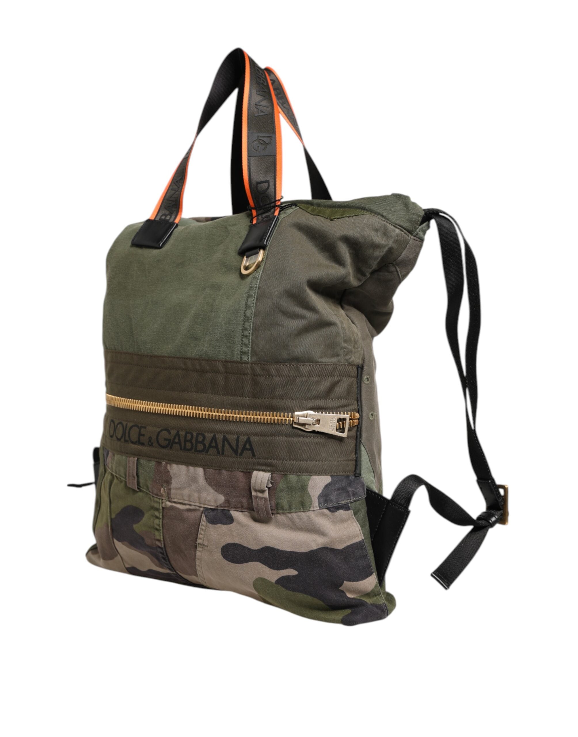 Military Green Patchwork Rucksack Backpack Bag