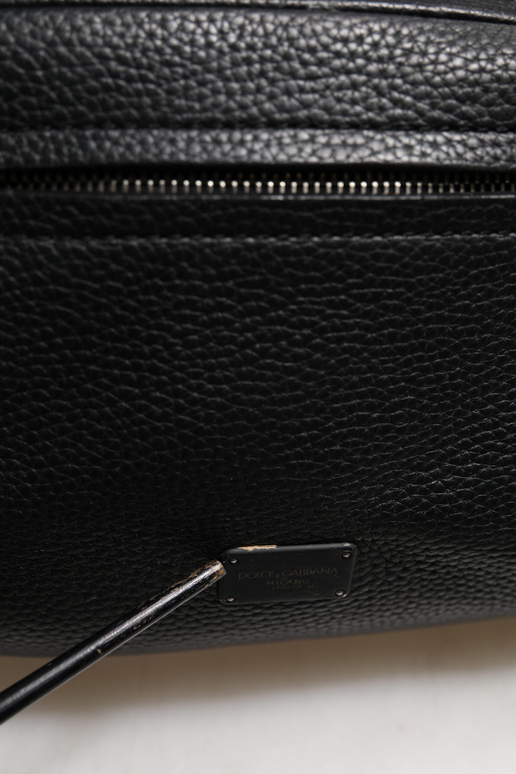 Black Palermo Backpack Hammered Calfskin Leather Bag