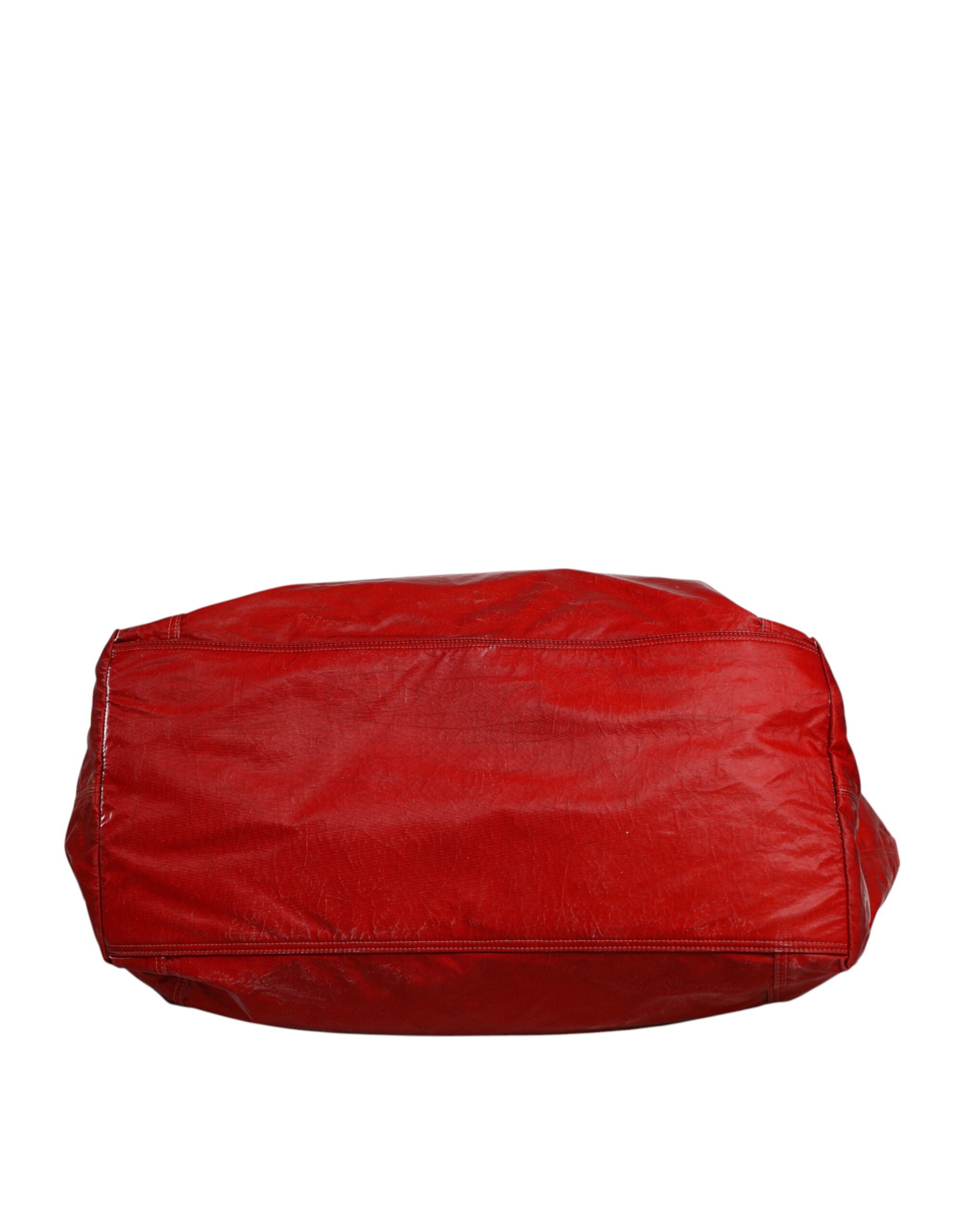 Red Nylon Hand Shoulder Duffel Travel Bag