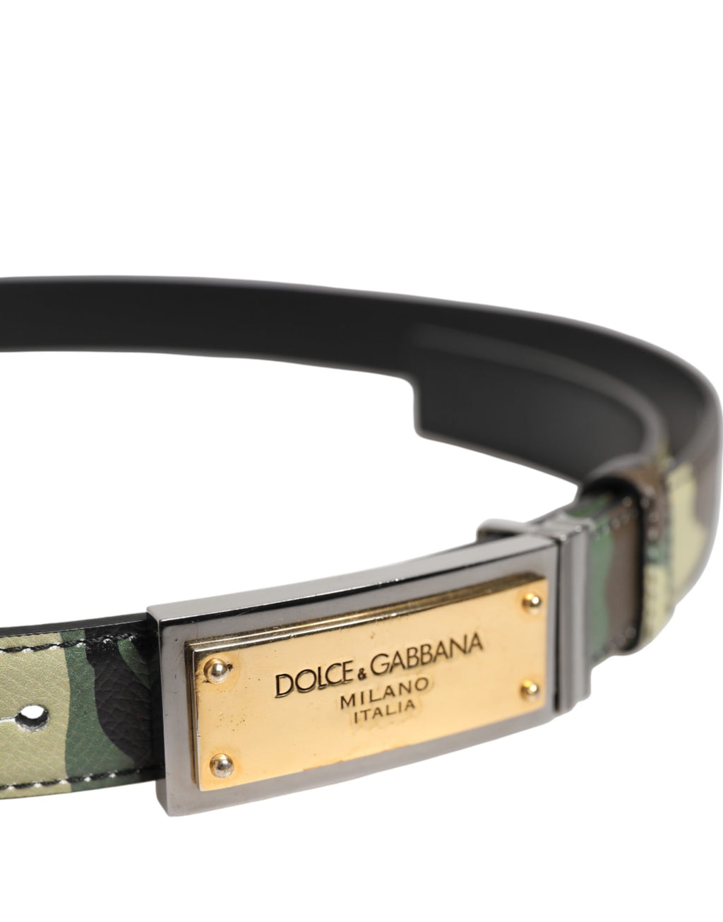 Multicolor Camouflage Metal Logo Buckle Belt