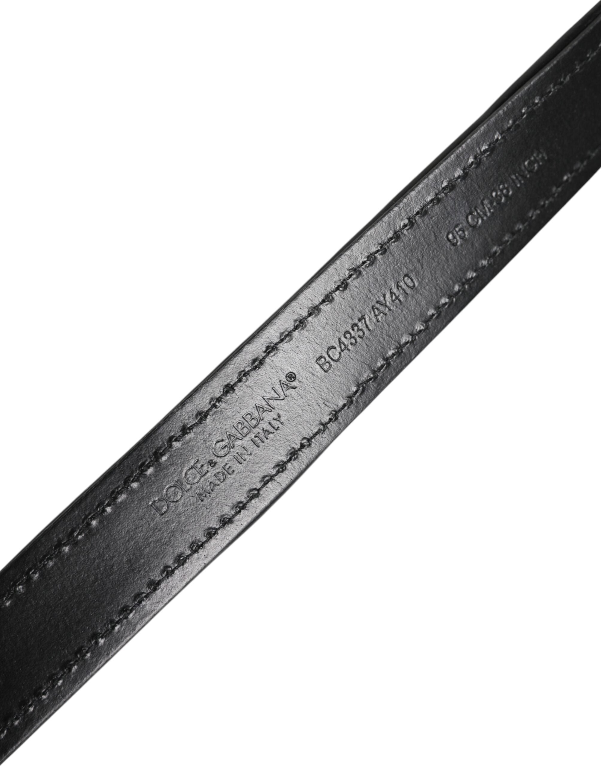 Black Sequin Embellished Metal Buckle Belt