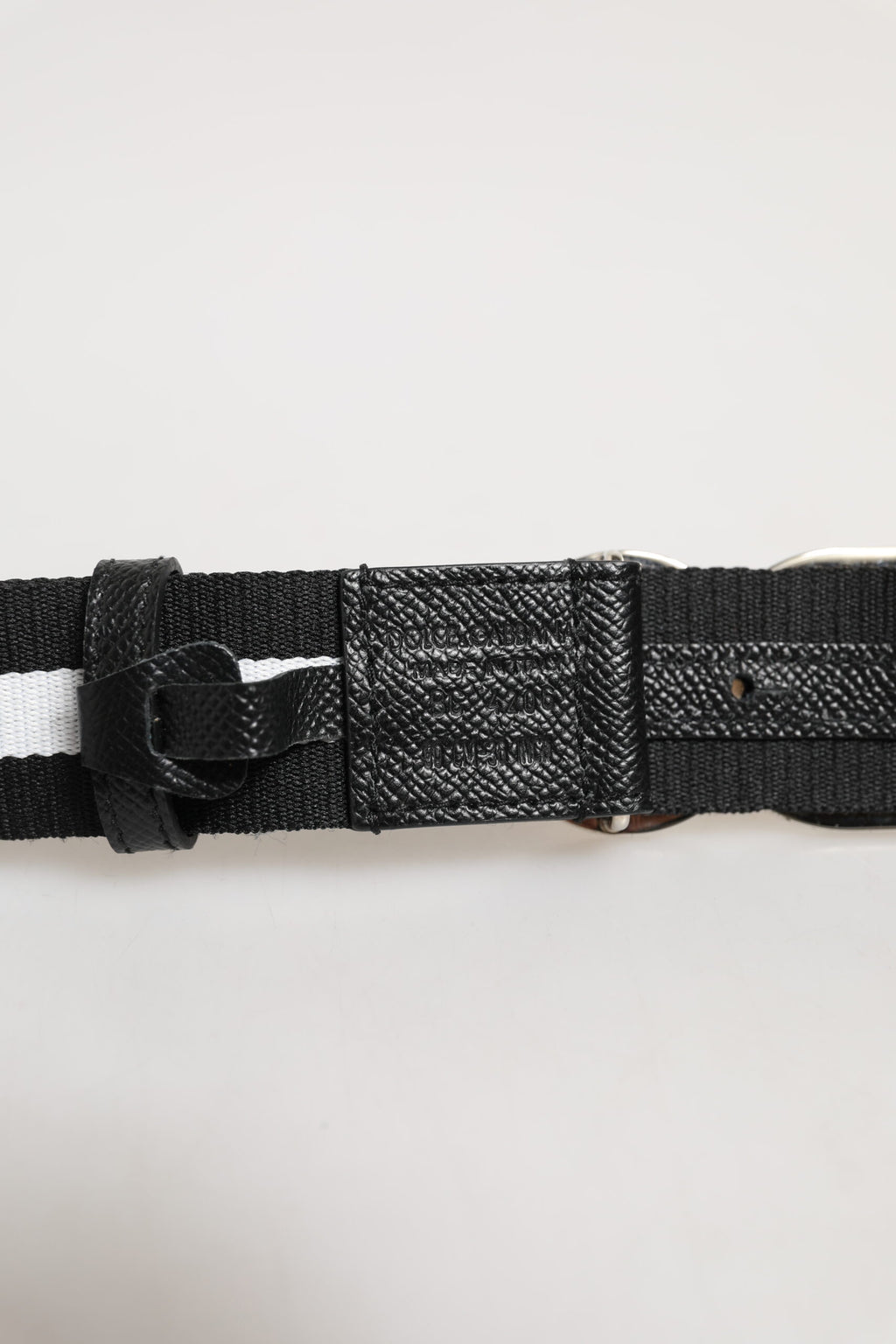 Black Cotton Gold Tone Metal DG Buckle Belt