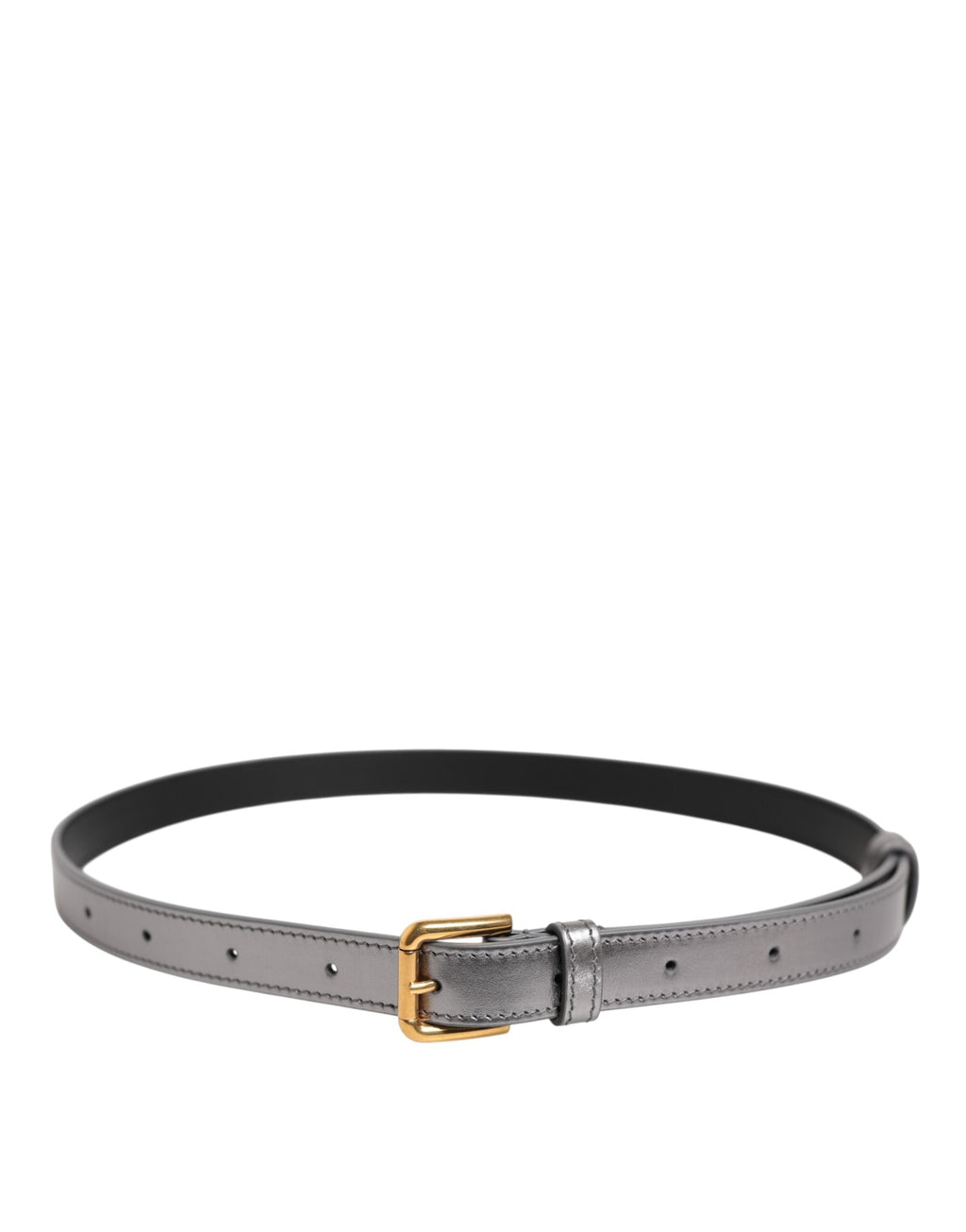 Silver Logo Engraved Metal Waist Buckle Belt
