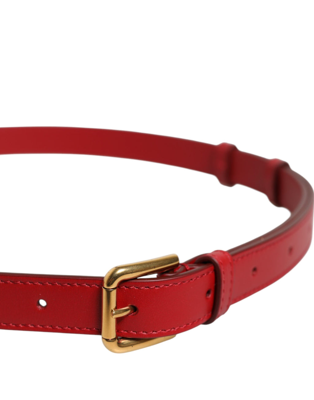 Red Logo Engraved Metal Waist Buckle Belt