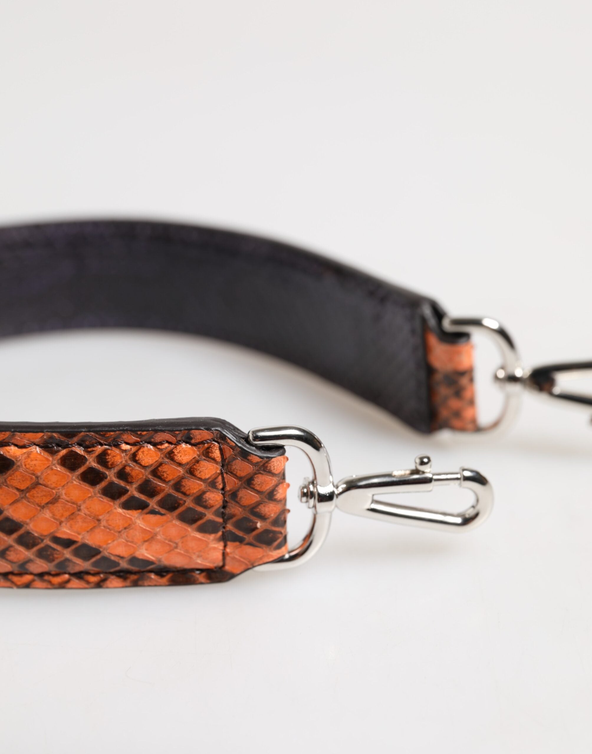 Orange Exotic Leather Bag Shoulder Strap