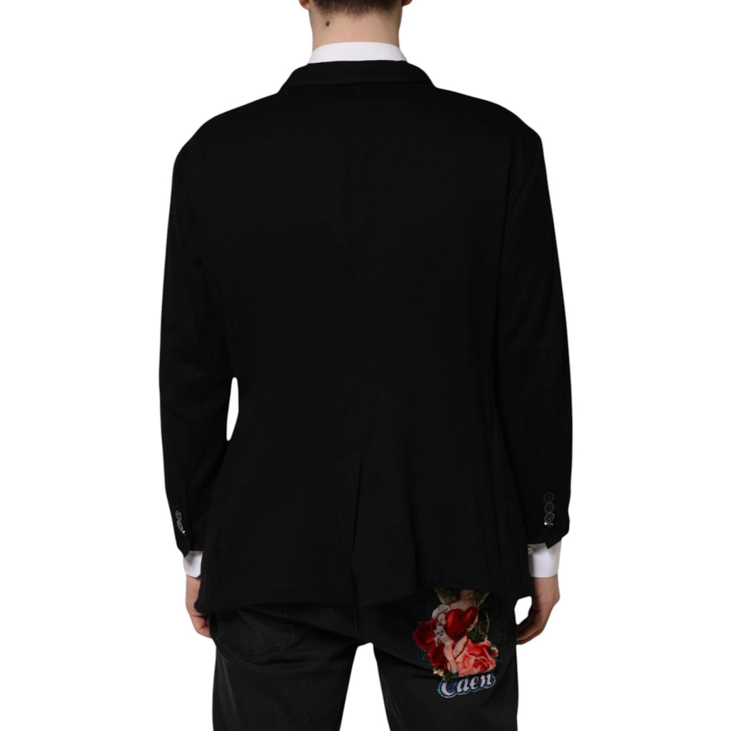 Black Viscose DG Crown Blazer Coat Jacket