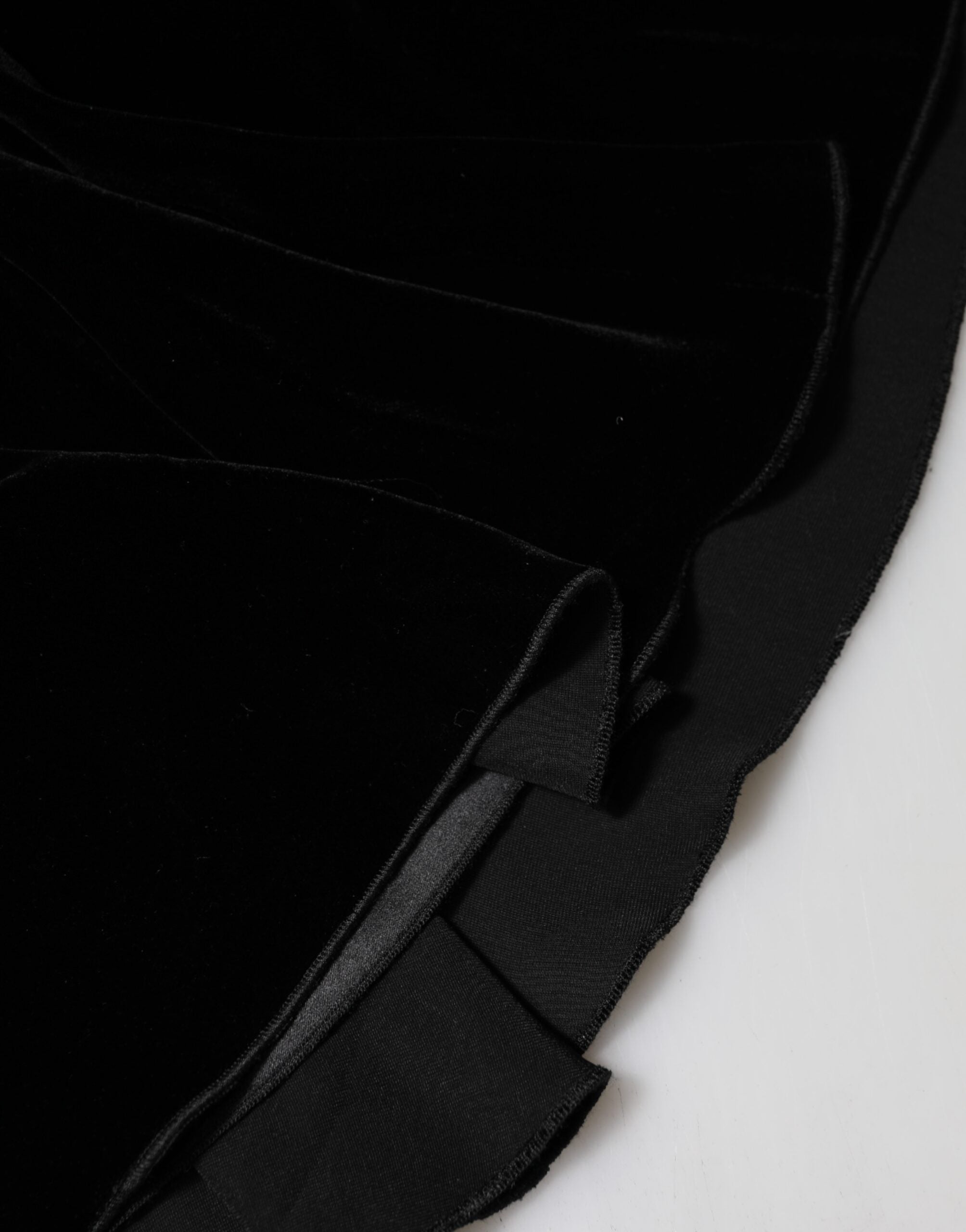 Black High Waist Fit Flared Midi Skirt