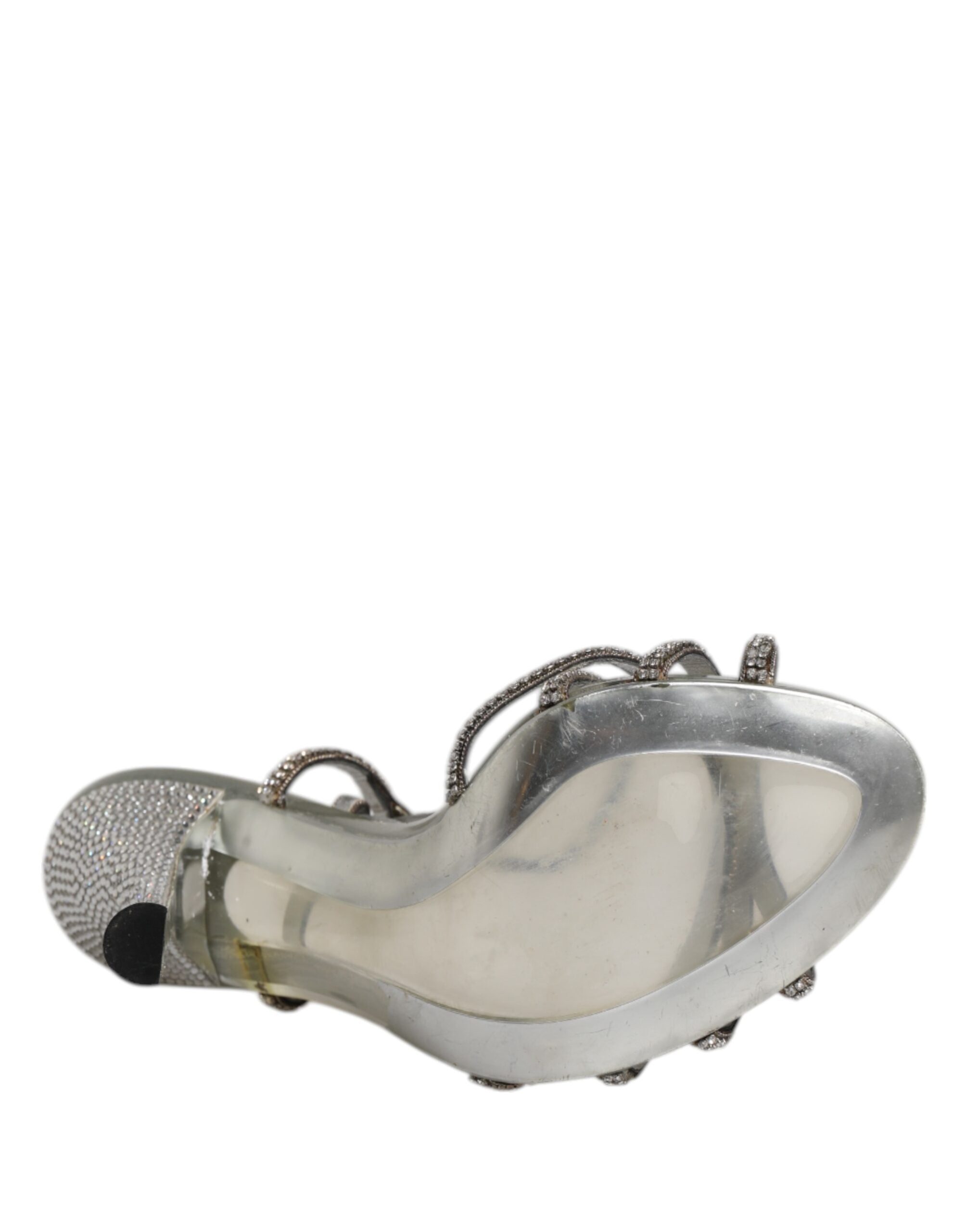 Silver Strass Ankle Strap Heels Sandals Shoes