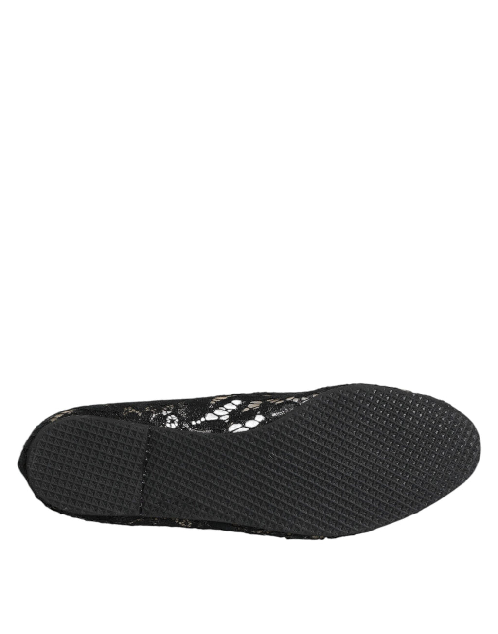 Black Taormina Lace Slip On Flats Shoes