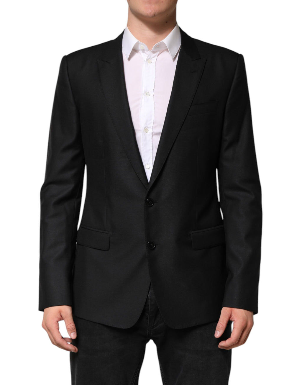 Black Wool Single Breasted Jacket Blazer