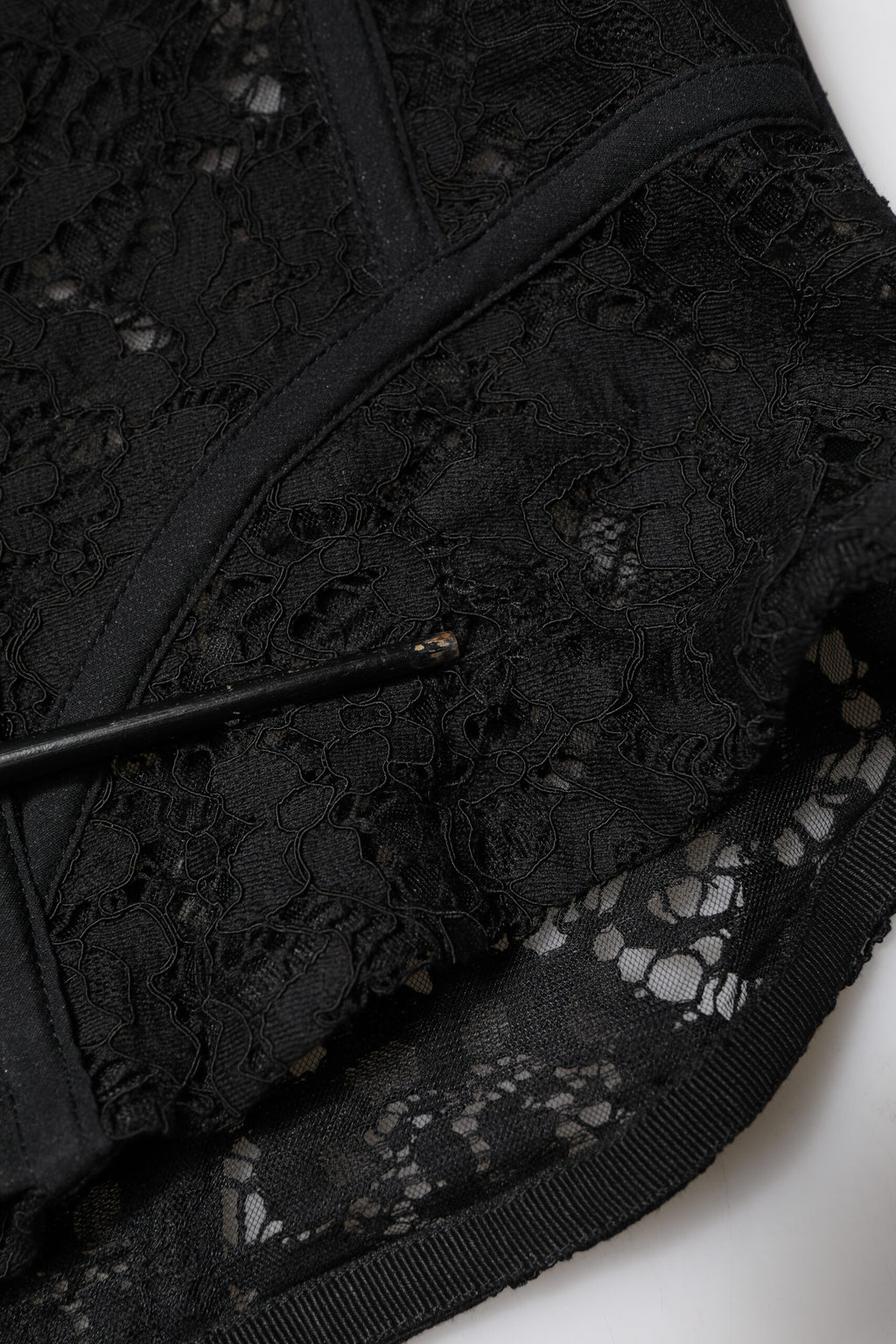 Black Strapless Floral Lace Bustier Cropped Top