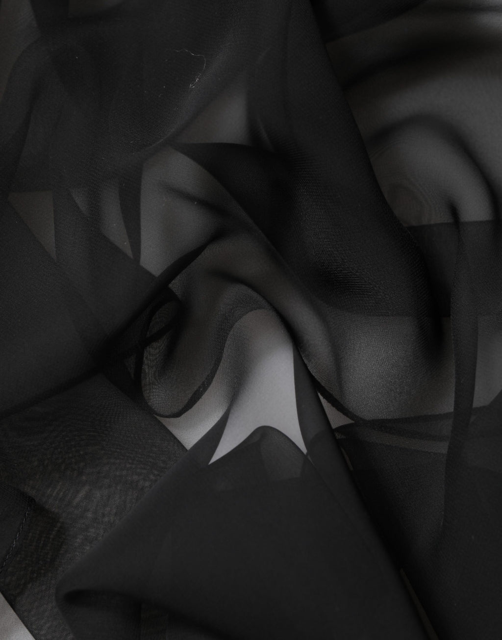 Black See Through Silk Chiffon Lace Blouse Top