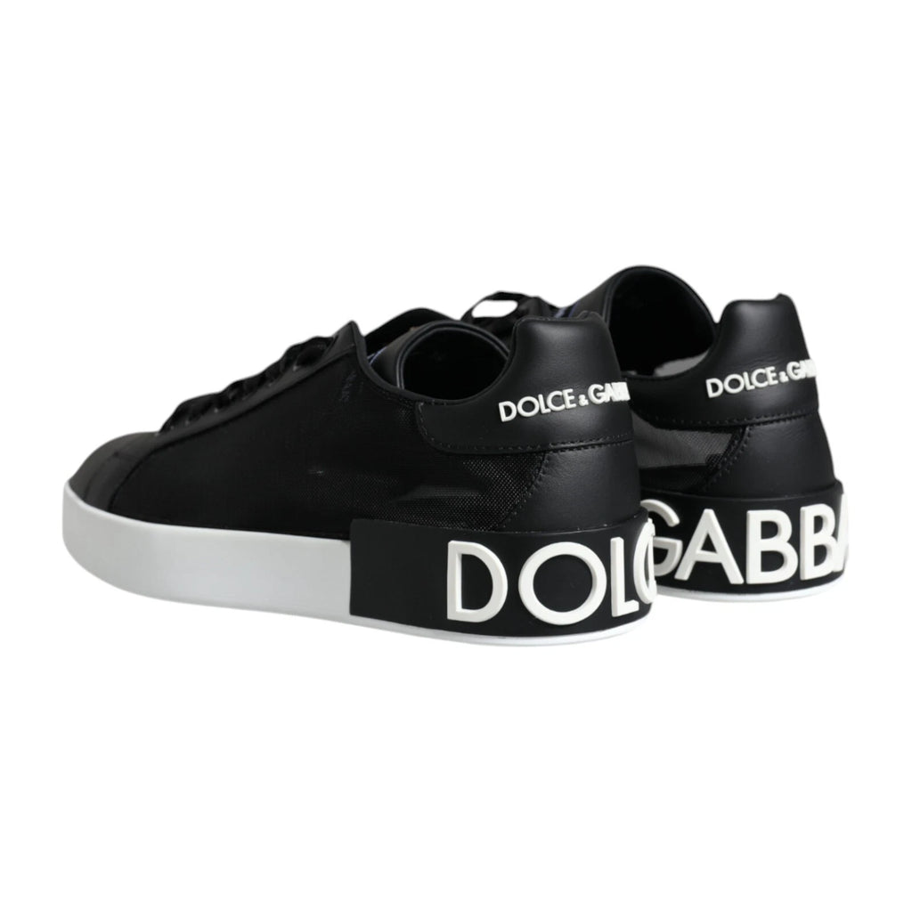 Black Calf Leather Portofino Sneakers Shoes