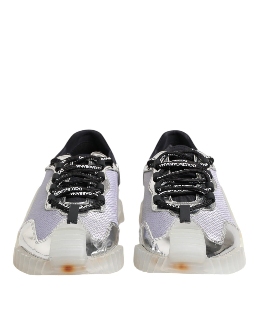 Silver Black Nylon NS1 Low Top Sneakers Shoes