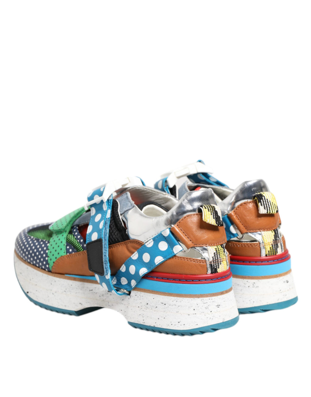 Multicolor Leather Low Top Sneakers Shoes