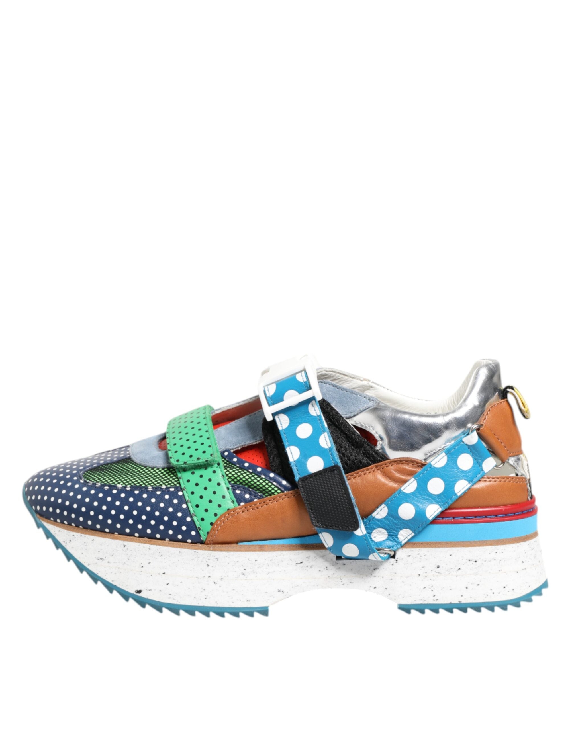 Multicolor Leather Low Top Sneakers Shoes