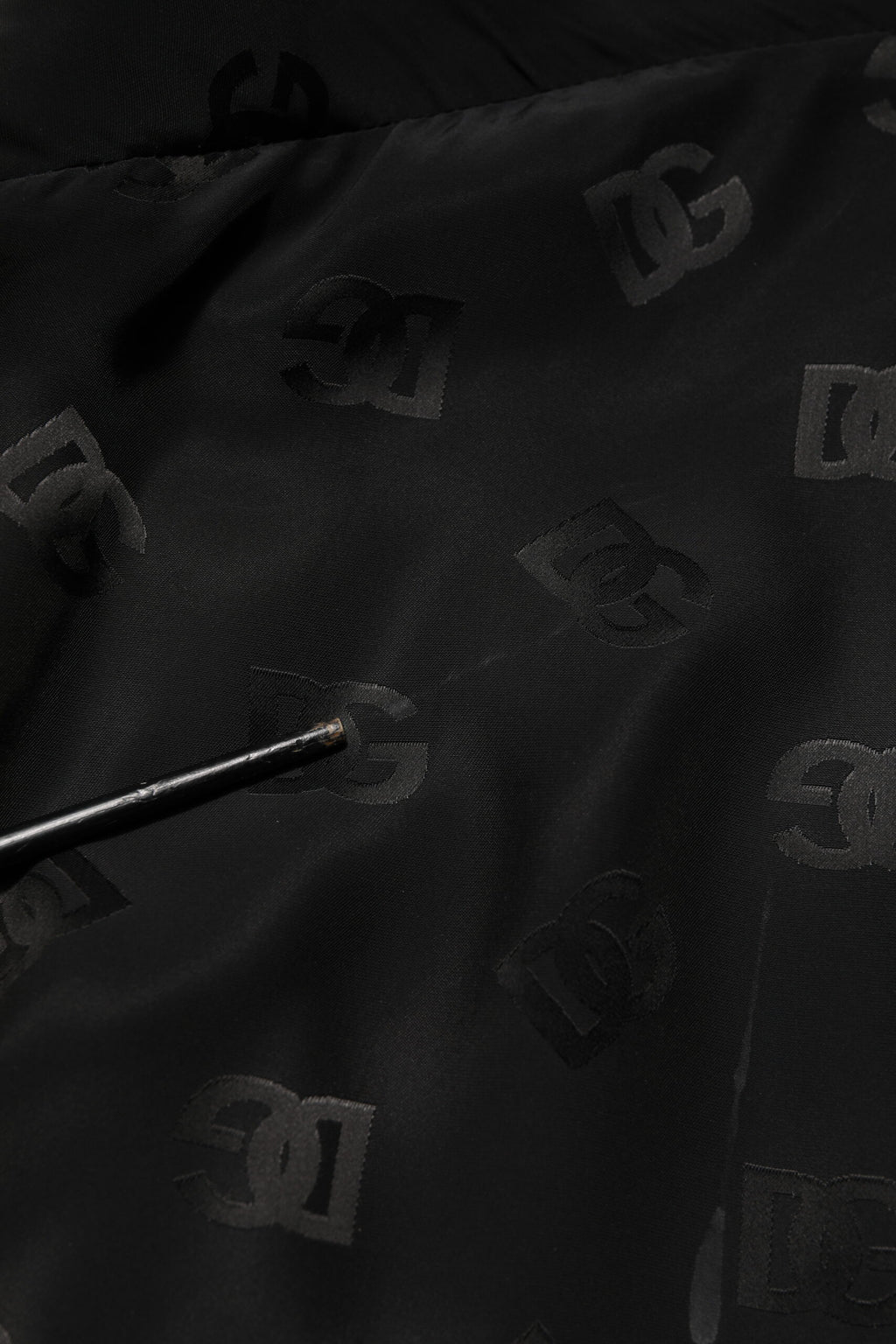 Black Polyester Logo Monogram Coat Jacket