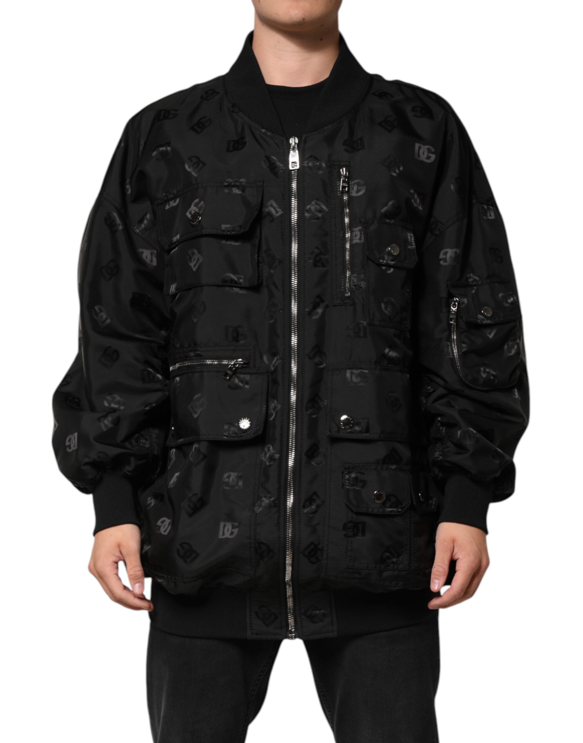 Black Cargo Windbraker Logo Mania Jacket