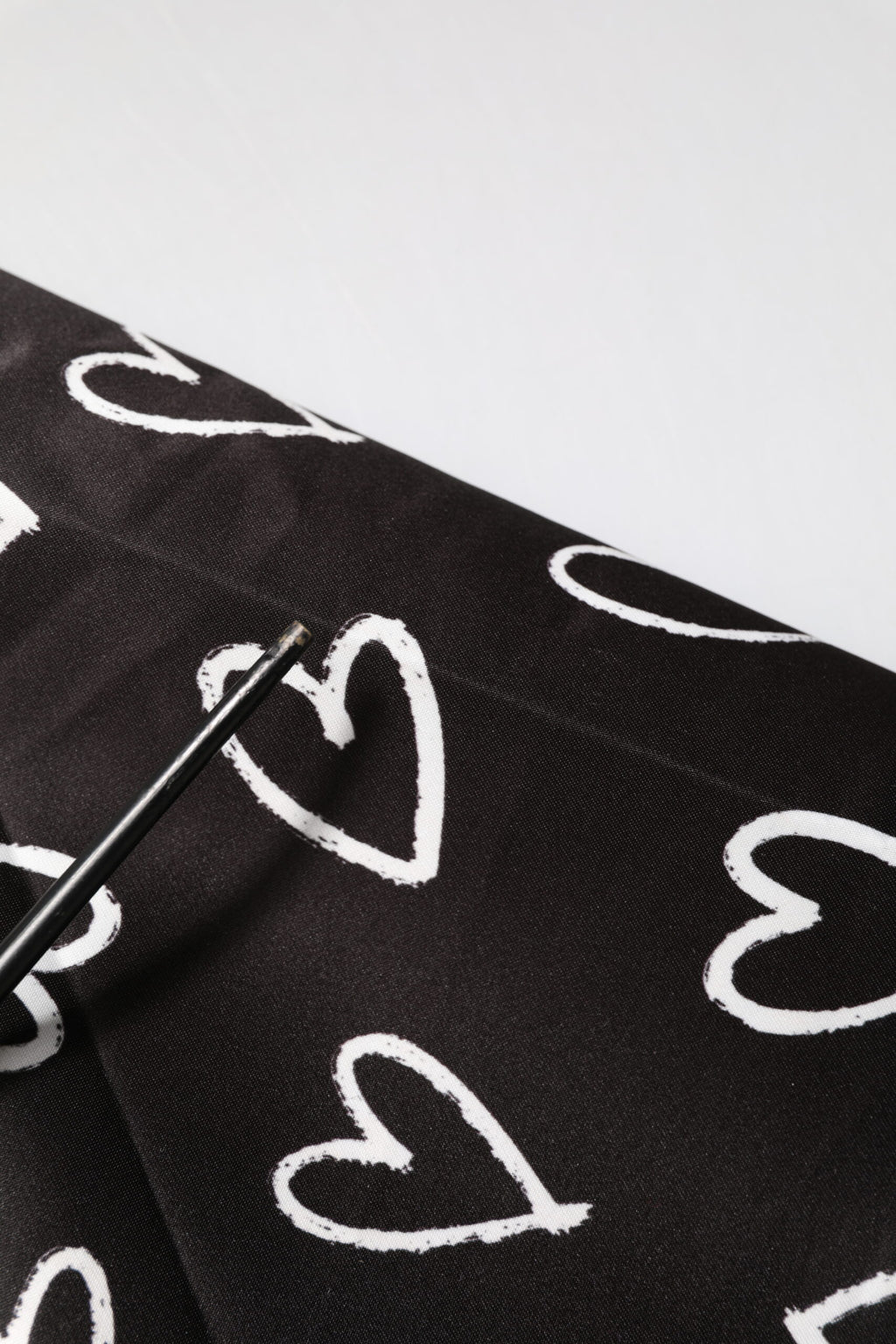 Black Polyester Heart Print Bomber Jacket