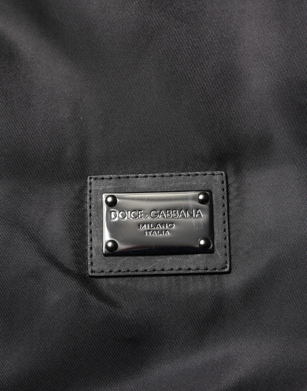 Black Polyester Logo Plaque Bomber Jacket