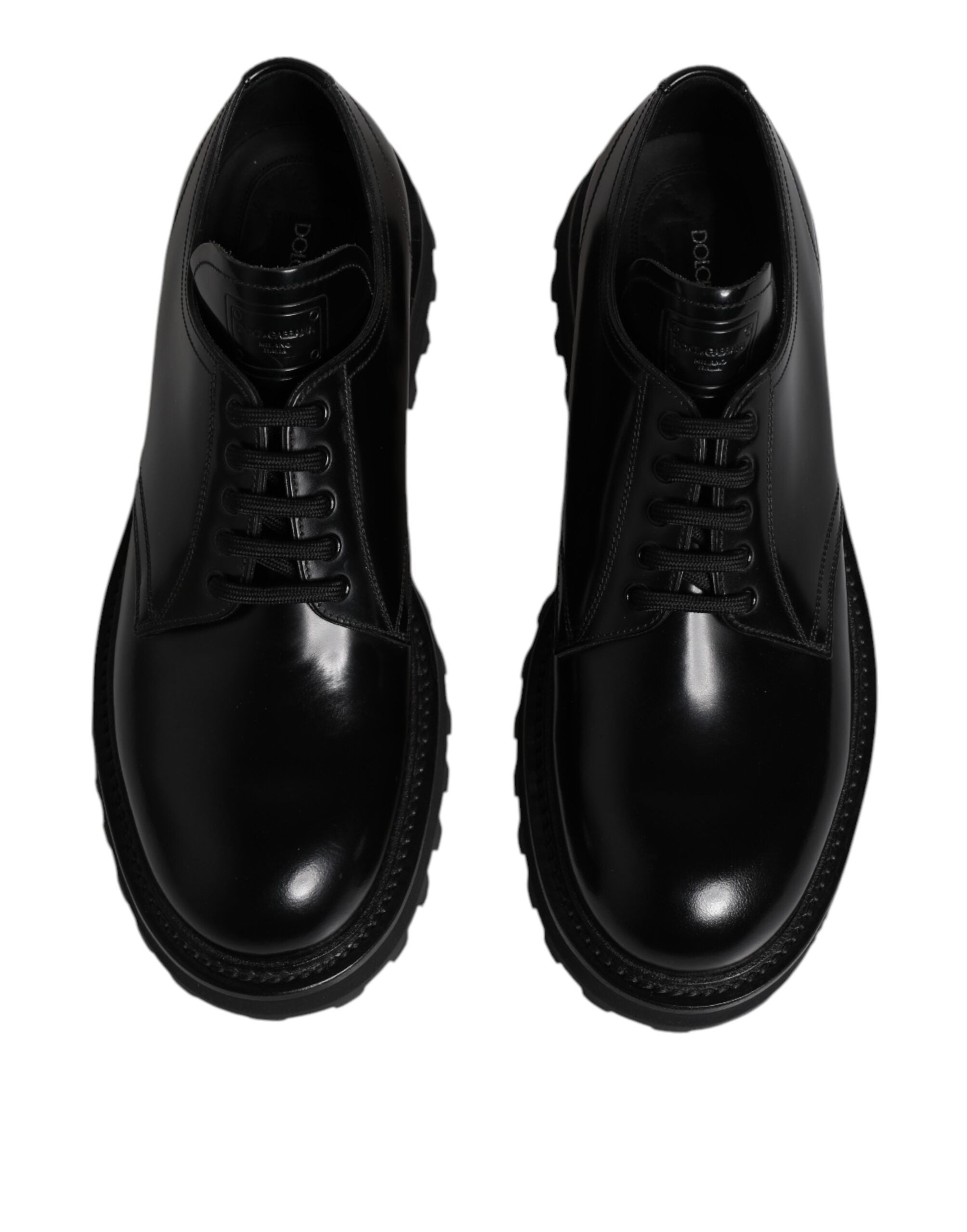 Black Leather Lace Up Trekking Dress Shoes