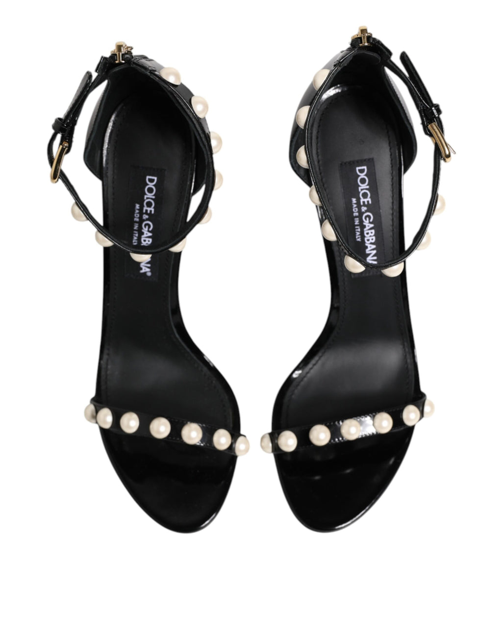 Black KEIRA Pearl Embellished Sandals Shoes