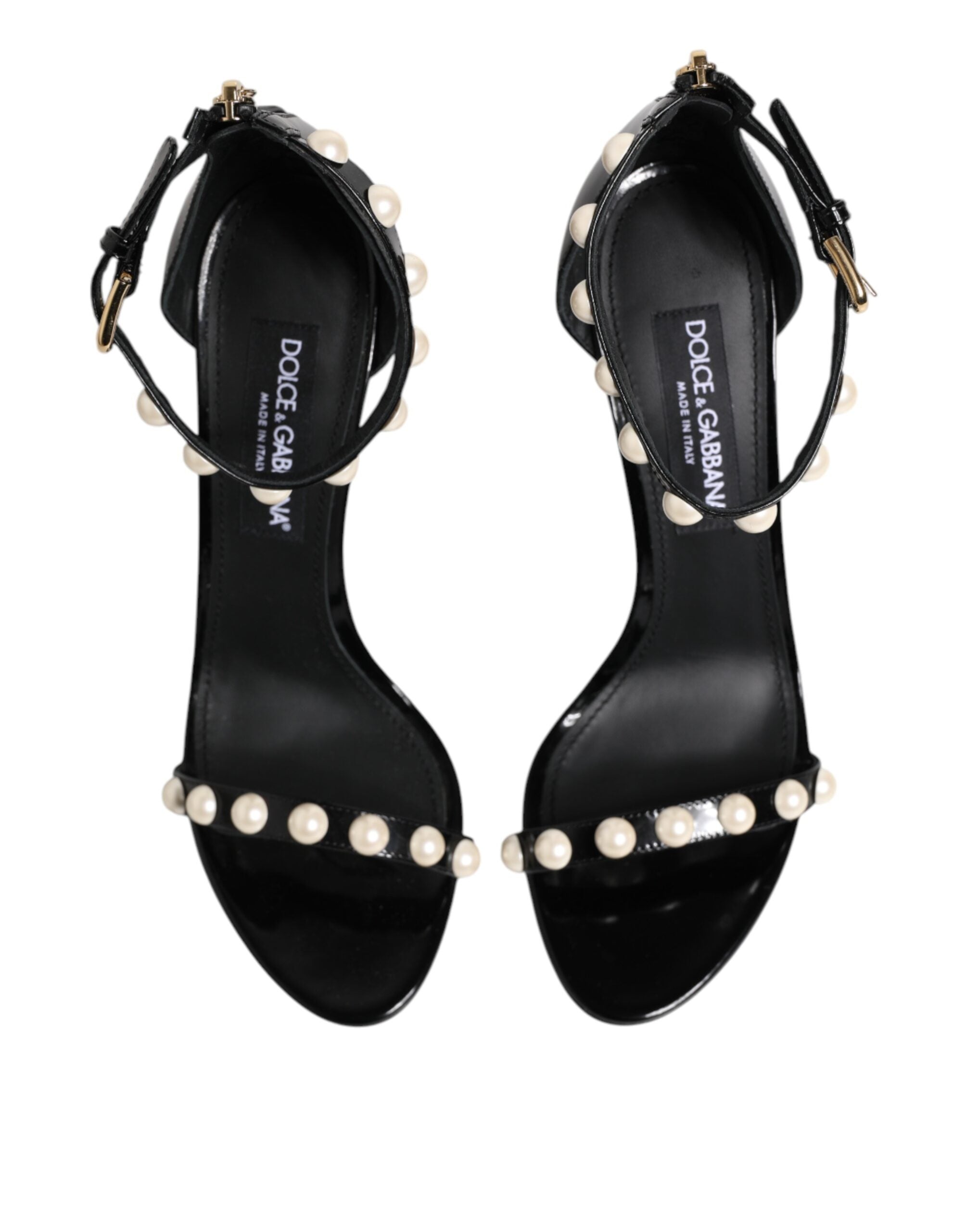 Black KEIRA Pearl Embellished Sandals Shoes