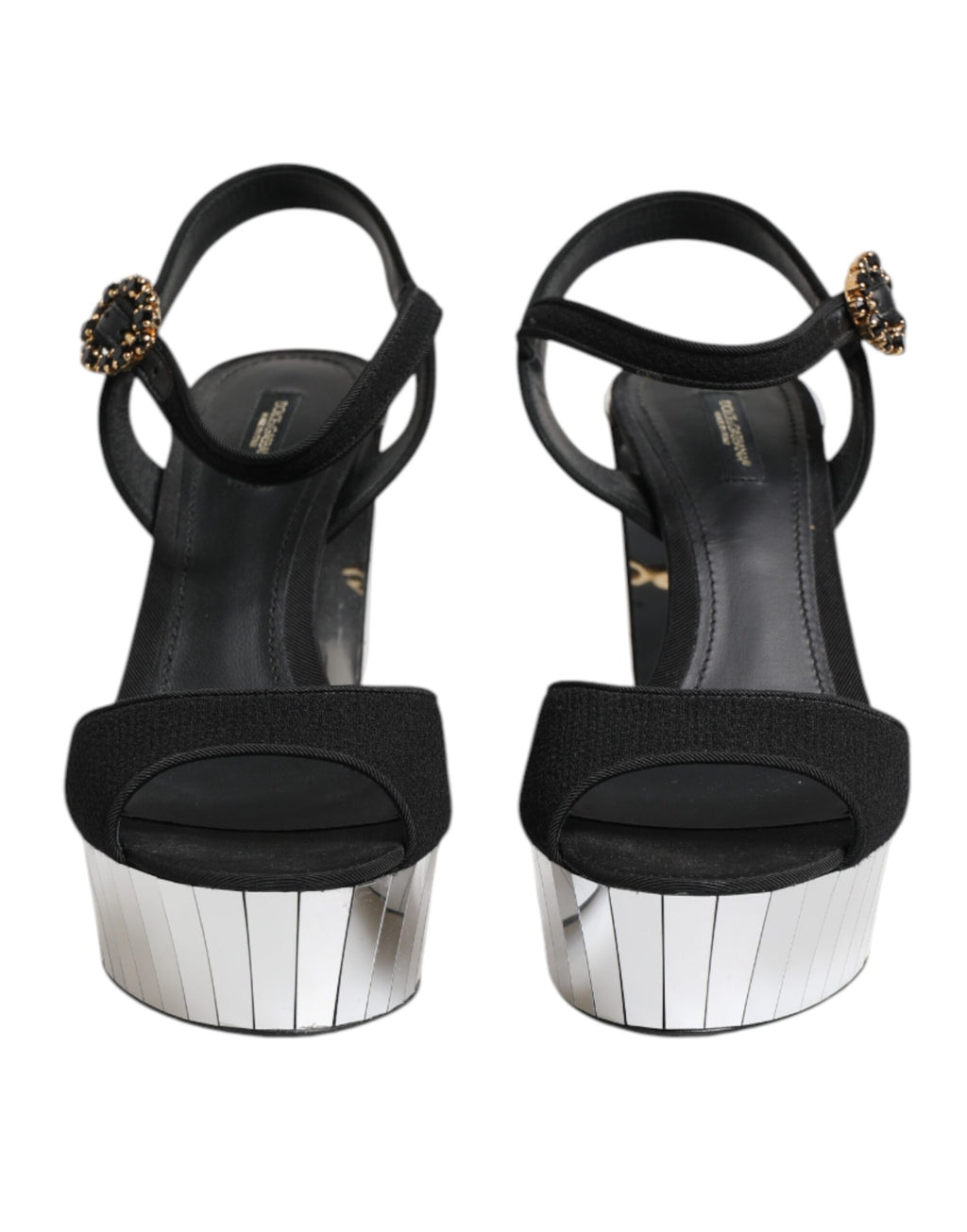 Black Crystal Ankle Strap Keira Sandal Shoes