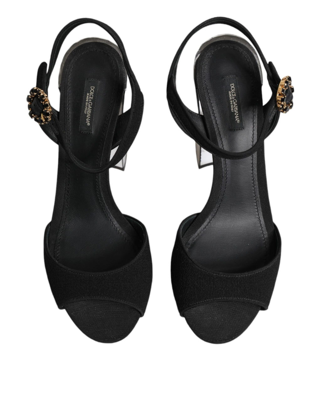 Black Crystal Ankle Strap Keira Sandal Shoes