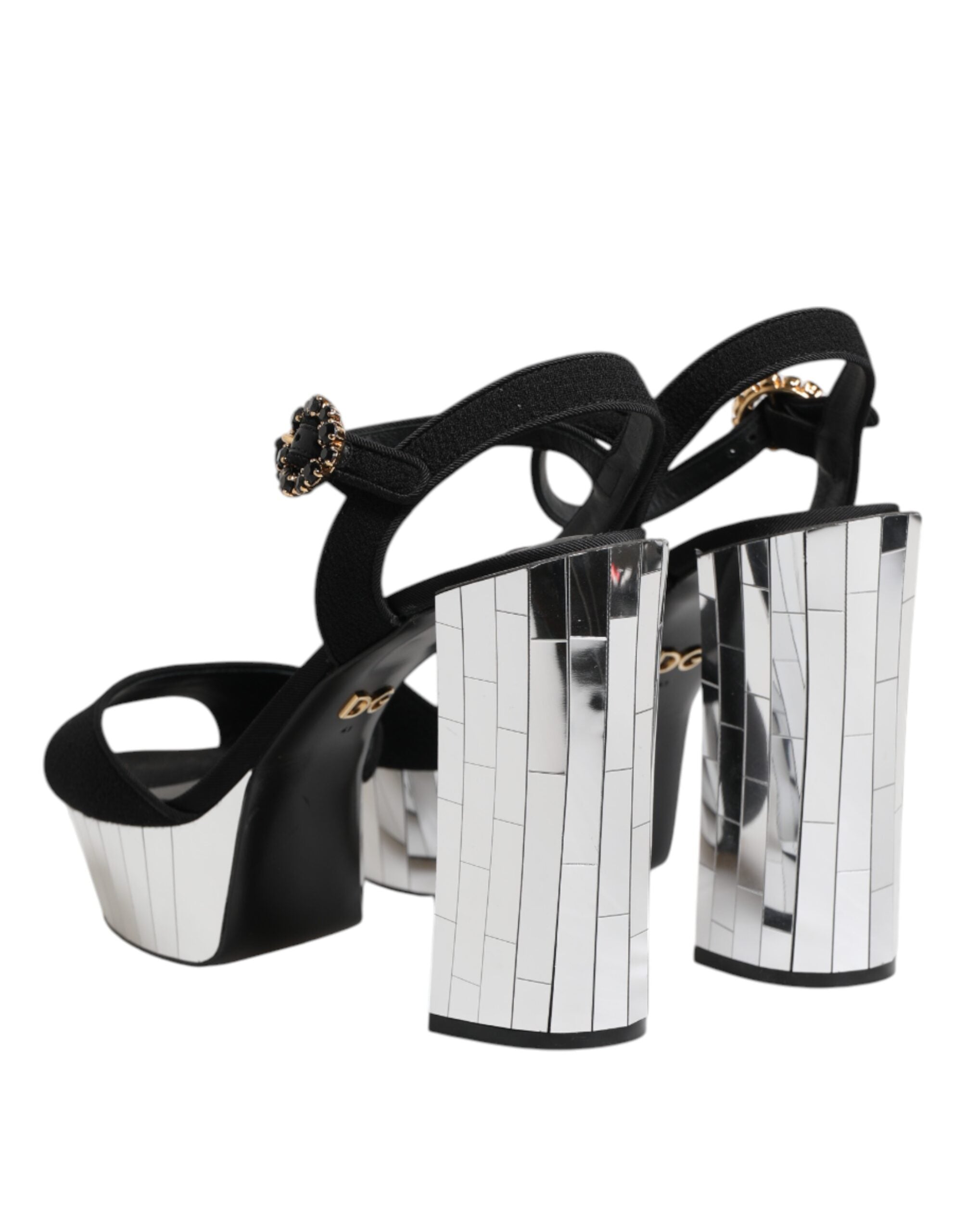 Black Crystal Ankle Strap Keira Sandal Shoes