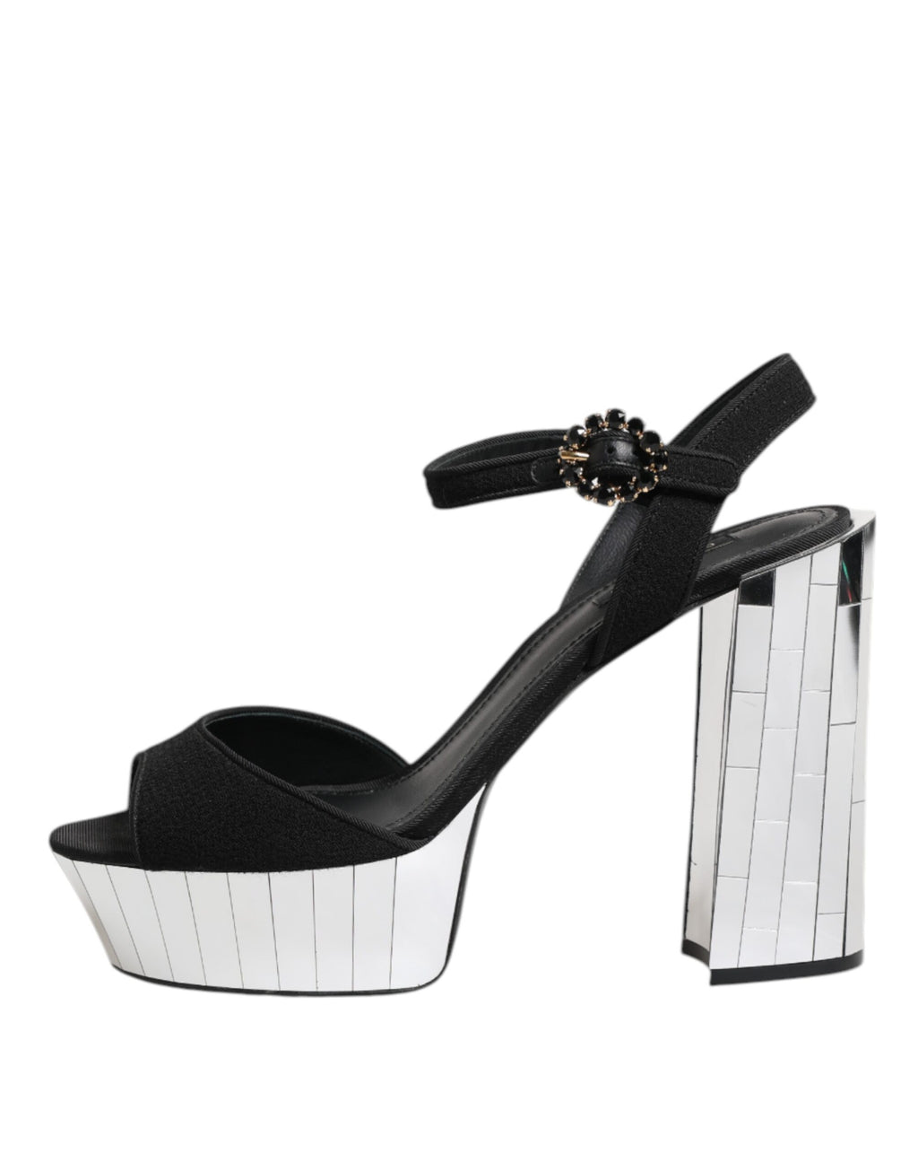Black Crystal Ankle Strap Keira Sandal Shoes