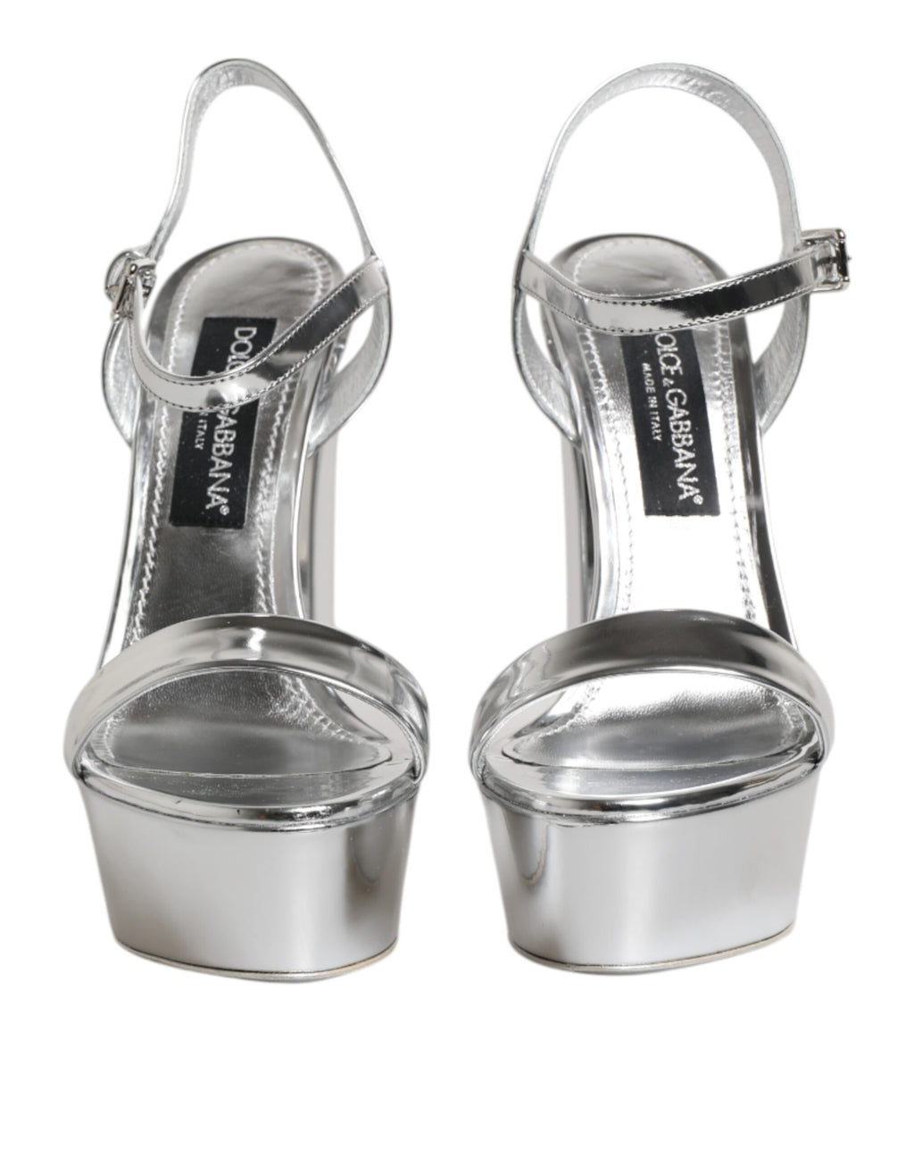 Silver Leather Platform Keira Sandals Shoes