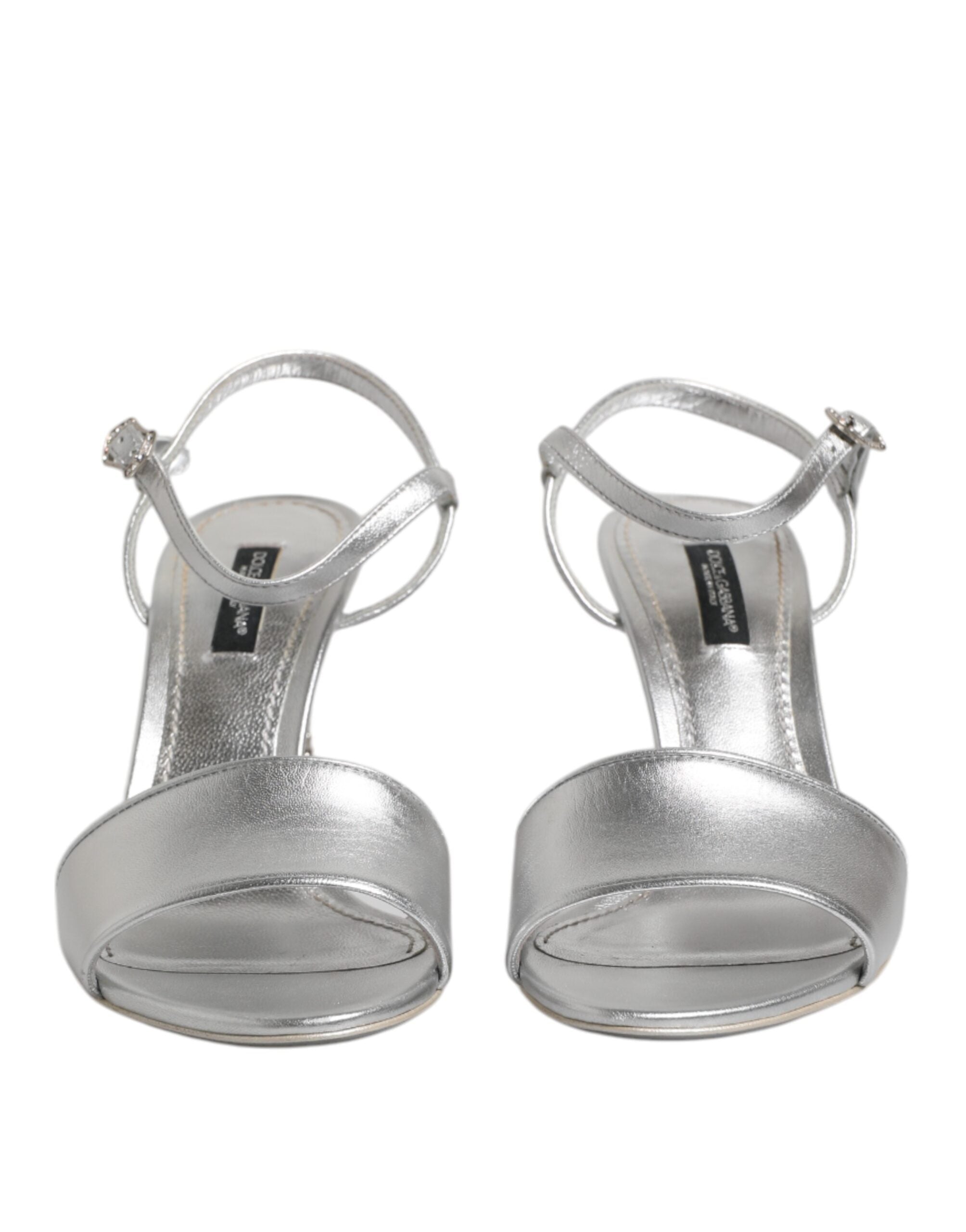 Silver Leather DG Heels Keira Sandals Shoes